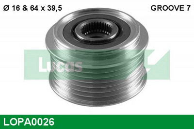 LUCAS ENGINE DRIVE lopa0026 -  Механизм свободного хода генератора